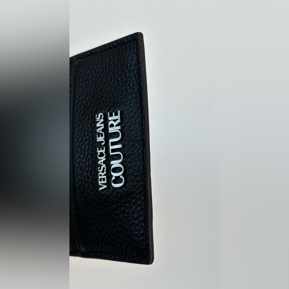 Versace Jeans Couture Logo Black Leather Card Holder - Picture 5 of 7